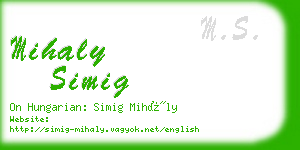 mihaly simig business card